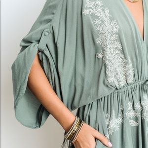 Sage Embroidered Dress